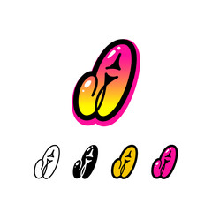 Logo letter A, graffiti alphabet font, set of four different art symbol for your brand name design, vector illustration 10 EPS