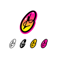 Logo letter G, graffiti alphabet font, set of four different art symbol for your brand name design, vector illustration 10 EPS