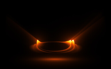 Glow swirl light effect. Circular lens flare. Abstract rotational lines. Power energy element. Luminous sci-fi. Shining neon lights. Magic arena. Swirl trail effect. Glint scene. Dynamic ellipse.