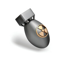 Nuclear Bomb with Radiation Symbol 3D Icon. atomic bomb 3d icon