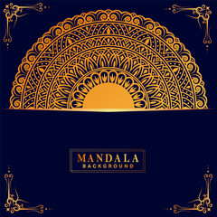 Logo icon ornamental mandala design in gold color. vector illustration