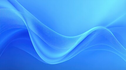smooth blue curve design blending with blurred lines creates a light blue gradient abstract banner background with ample copy space image.
