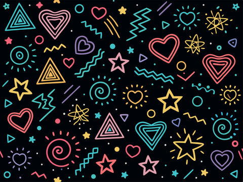 Abstract Geometric Shapes Seamless Pattern Ai-Generated
