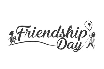 Modern friendship day celebration lettering with vibrant colors