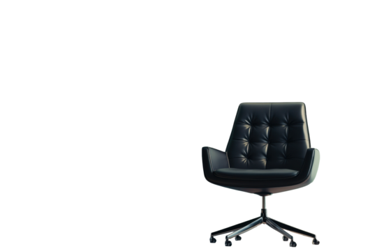 Sleek black office chair prominently featured against a calming green wall showcasing a modern work environment