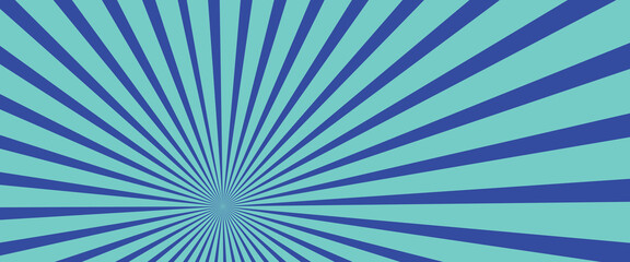 Abstract blue sun rays sunburst backdrop background. 
