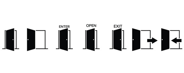 Entry and exit icons vector eps10.