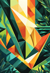 abstract triangle green pattern