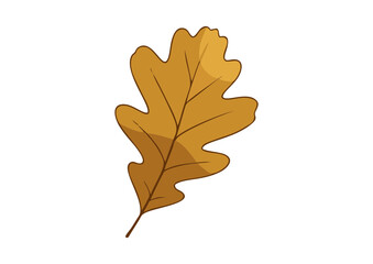 Fototapeta premium Stylish golden oak leaf with angular design for autumn decor and natural themes