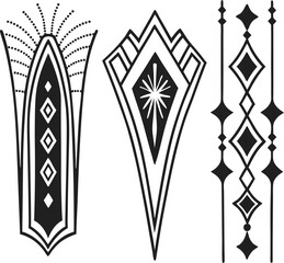 Collection of vintage ornamental frames and decorative elements