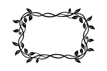 square frame made of intertwined vines and leaves