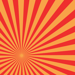 Red Sunburst Lines on Yellow Background