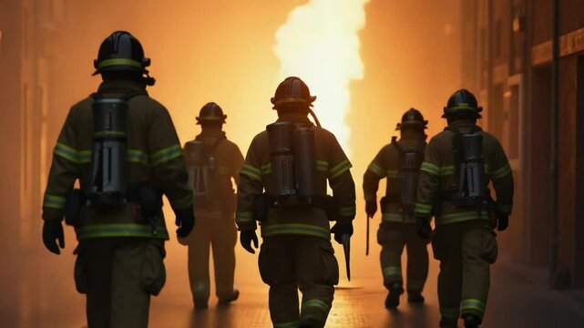 Firefighter on work to saving people
