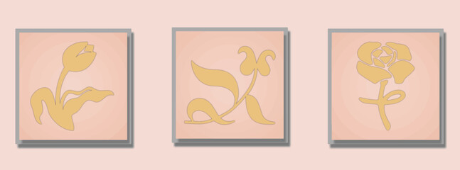 Modern Tropical Flowers Drawing – Elegant Vector Floral Illustration Design.