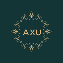 AXU Letter Initial Logo Design Template Vector Illustration