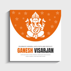 Happy Ganesh Visarjan Social Media Instagram Post Template
