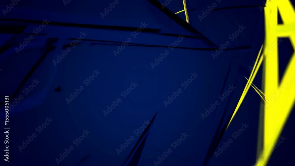 Wall mural abstract 3d dark blue background with a combination of luminous yellow overlap style graphic design 