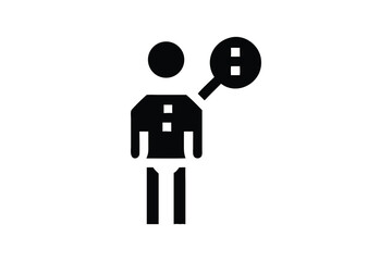 Person with a roadblock icon, symbolizing a problem.