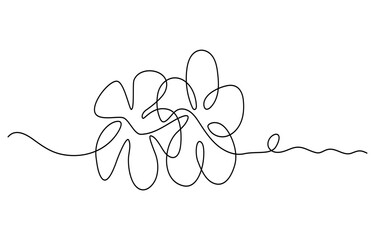Continuous line drawing of Plumeria flower. Frangipani blossom with petals for floral tattoo in simple linear style. Plant pattern for wedding in Editable stroke. vector illustration