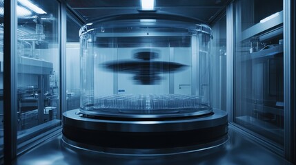 High-Tech Centrifuge Spinning Test Tubes in Advanced Laboratory Setup
