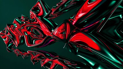 abstract 3d dark green background with a combination of luminous red overlap style graphic design element - Powered by Adobe