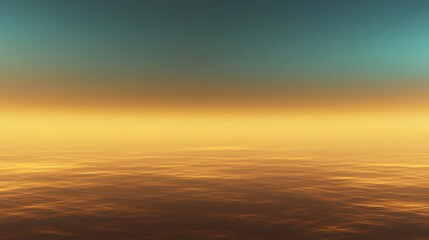 Obraz premium Serene golden ocean horizon at sunset with calm waters and a gradient sky backdrop