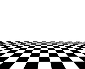 Checkered texture 3d background. Abstract white-black checkered background. Vector
