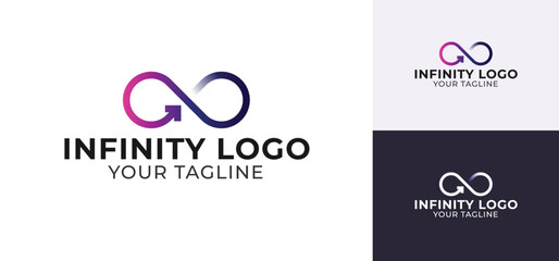 Infinity Arrow Logo Icon. Go Symbol. Isolated Vector Design Element
