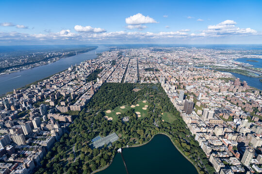 Fototapeta Central Park aerial view, Midtown Manhattan, New York City, USA