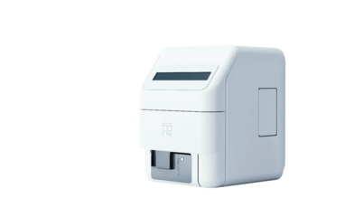 Minimalist business credit card machine designed with a clean interface and modern compact form isolated on transparent background PNG