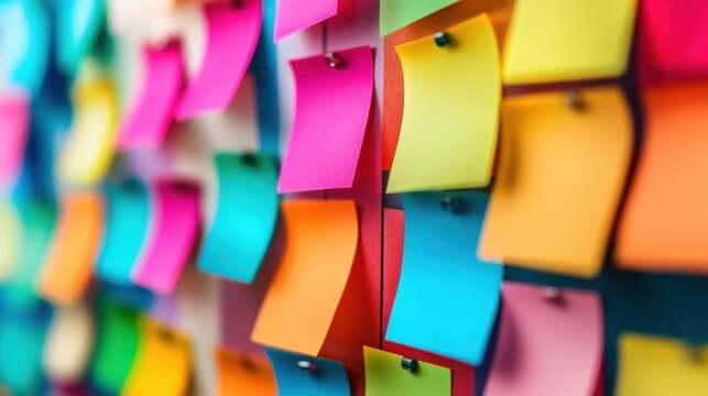 Colorful Sticky Notes on Board for Agile Project Management