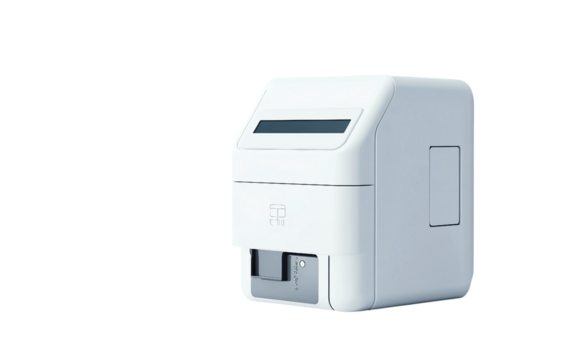 Minimalist business credit card machine designed with a clean interface and modern compact form isolated on transparent background PNG
