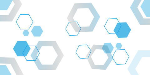Abstract blue hexagon banner background.
