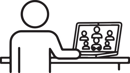 Fototapeta premium Online Meeting Virtual Collaboration and Remote Teamwork