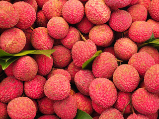 Fresh Lychee on the market