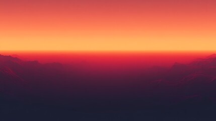 Abstract sunset landscape background with mountains and vibrant gradient colors
