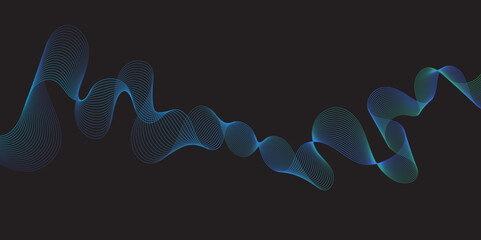 Modern multicolor gradient flowing wave lines. Parallel lines of vibrant color. Stylized line art background. curving and wavy gradient lines against a black background.	