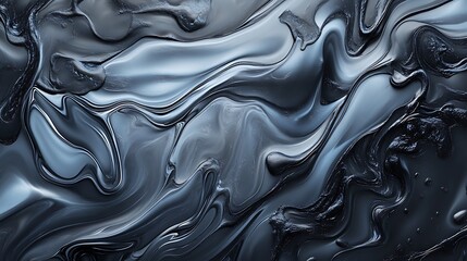 Abstract Dark Liquid Metal Swirls Texture Background for Graphic Design and Visual Effects