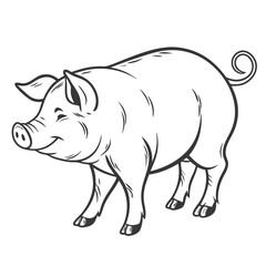 Obraz premium Pig isolated animal silhouette