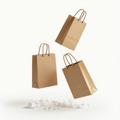 Eco-Friendly Shopping Bags Emoji - 3D Rendering of Sustainable Reusable Bags