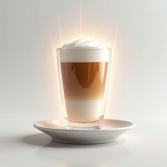 Latte Macchiato Emoji — 3D Layered Coffee Drink Icon
