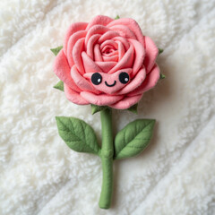 Single Rose Emoji — Elegant Red Rose Floral Illustration
