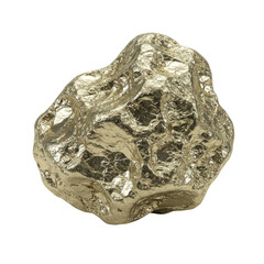 Obraz premium A close-up view of a shiny, golden nugget resting on a plain background, symbolizing wealth