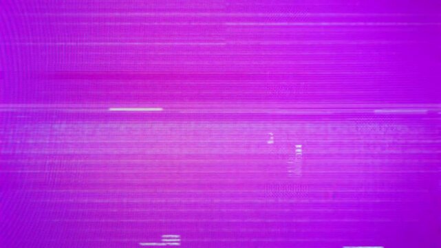 Soft purple and pink glitch background with subtle scan lines and flickering shapes. Looping animation of a retro screen with digital noise and chromatic aberration. Atmospheric and aesthetic. - Powered by Adobe