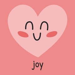Joyful cartoon heart for mental health and self-care