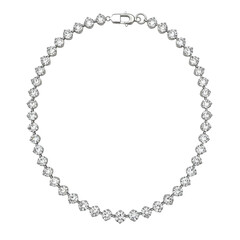 Obraz premium Elegant silver necklace adorned with sparkling gemstones, displayed against a plain background