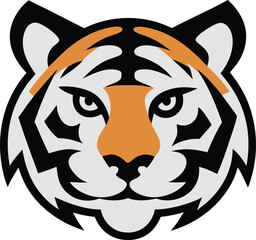 Modern Abstract Tiger Head Logo Design  Striking Wildcat Mascot Emblem