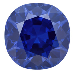A stunning blue gemstone displayed on a reflective surface with soft lighting, showcasing its brilliance