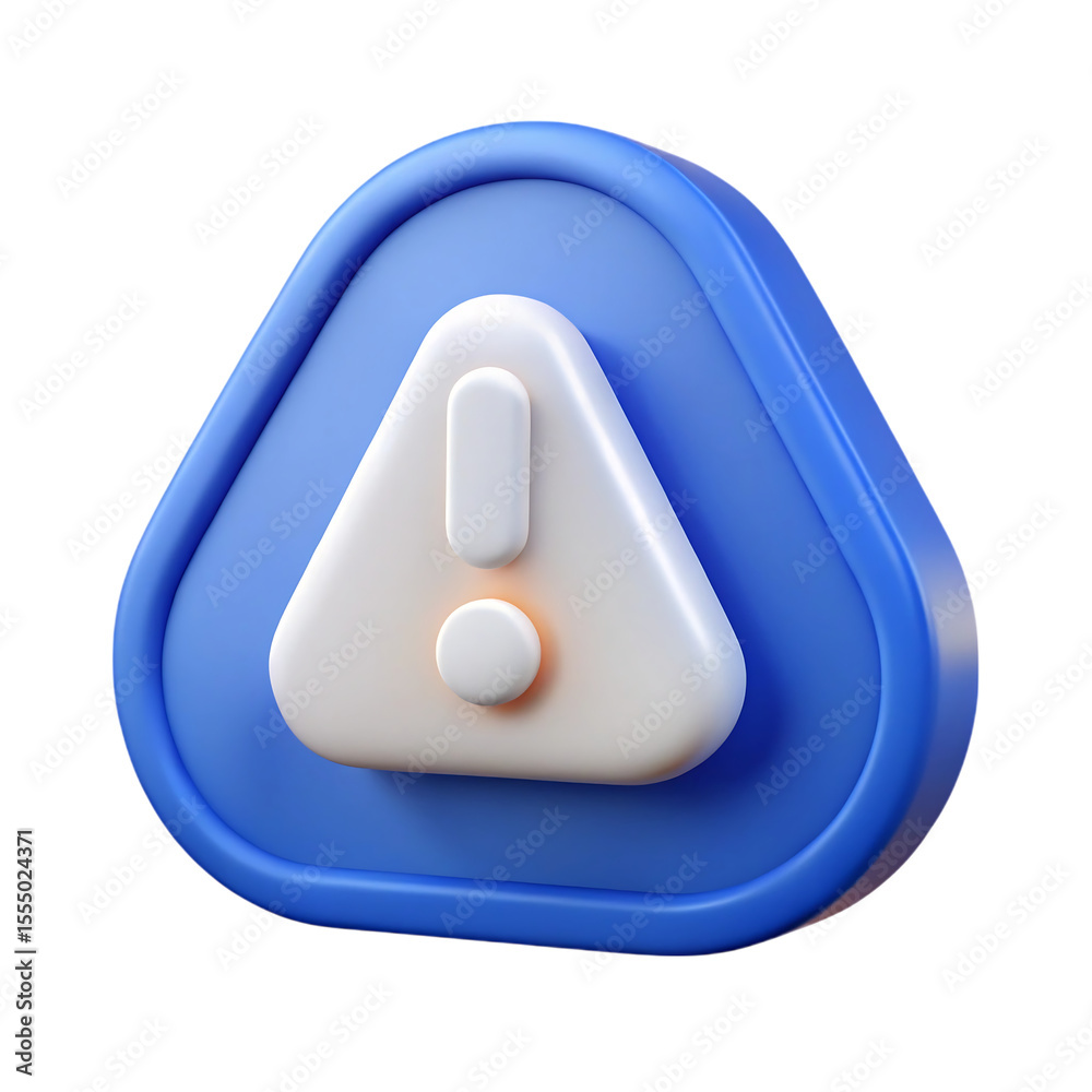 Fototapete 3d rendered warning icon with exclamation mark against black background for notifications