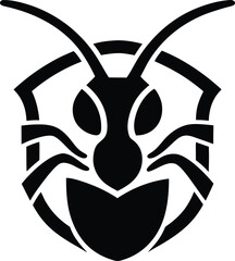 Black And White Insect Shield Logo Design Modern Graphic Icon Emblem